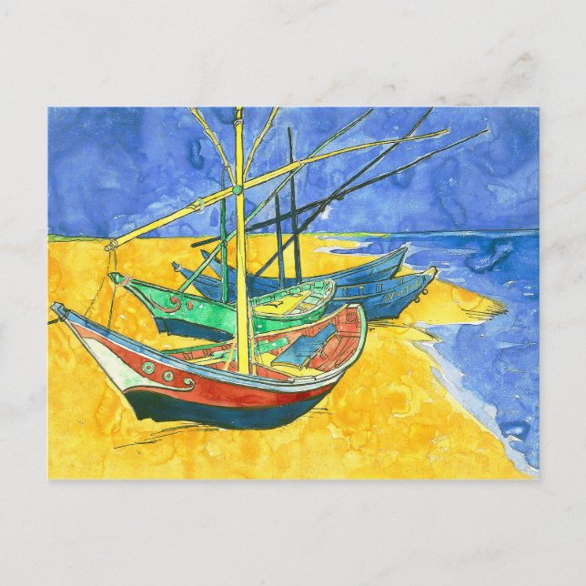 Carte Postale Bateaux Vincent van Gogh à Saintes-Marie (Devant)