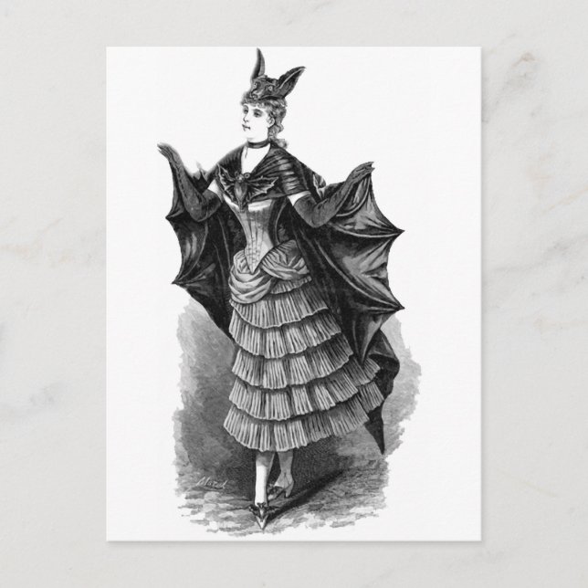 Carte Postale Batgirl victorienne/gothique / Costume de chauve-s (Devant)