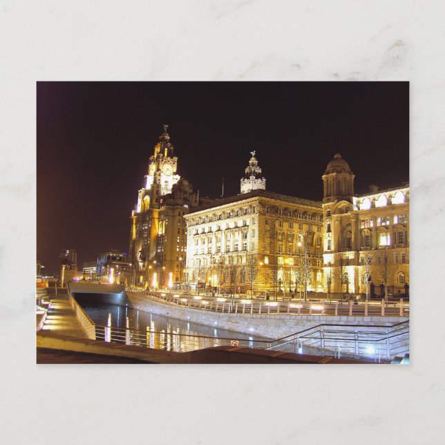 Carte Postale Bâtiment de foie et Canal, Liverpool Royaume-Uni (Devant)