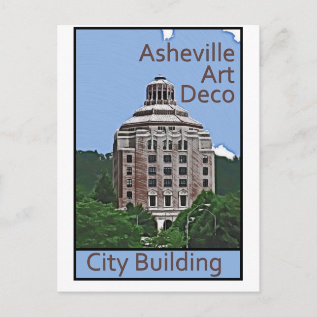 Carte Postale Bâtiment de ville, Asheville (Devant)