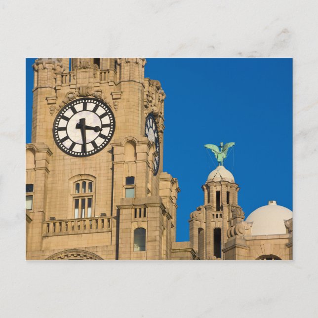 Carte Postale Bâtiment Liver, Liverpool, Merseyside, Angleterre (Devant)
