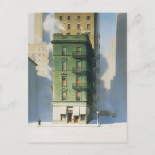 Carte Postale Bâtiment vert à New York en hiver