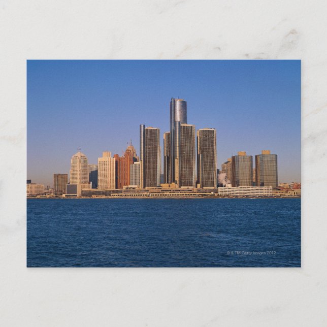 Carte Postale Bâtiments de Détroit sur l'eau (Devant)
