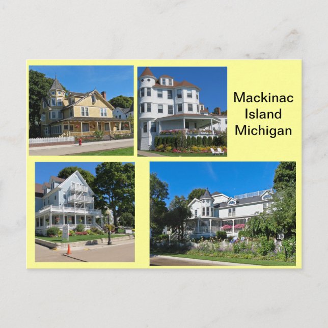 Carte Postale Bâtiments d'île de Mackinac (Devant)