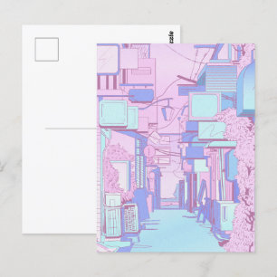 Carte Postale Bâtiments esthétiques Soft Purple Rose Pastel