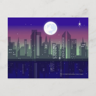 Carte Postale Bâtiments illuminés la nuit