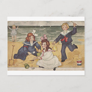 Carte Postale Bâtir des châteaux