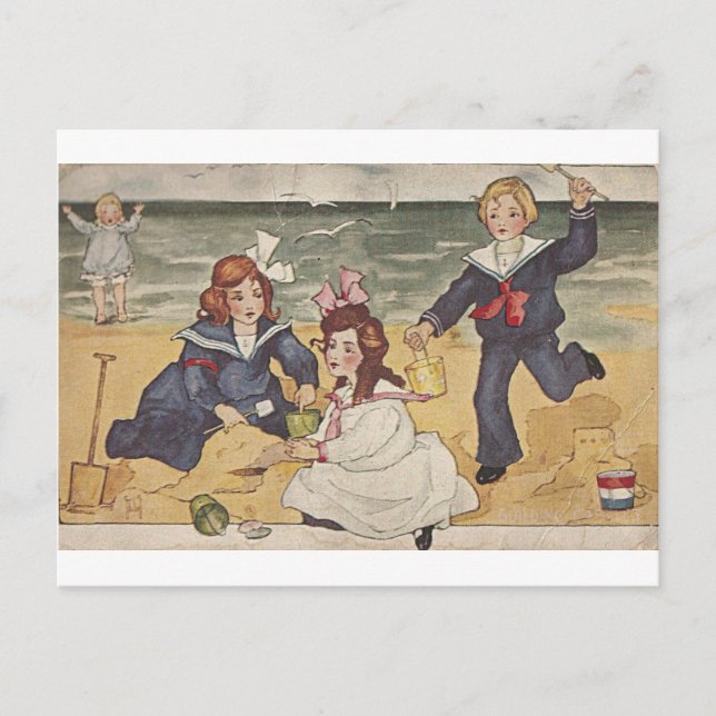 Carte Postale Bâtir des châteaux (Devant)