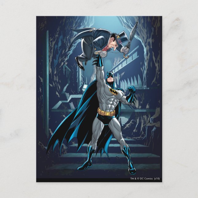 Carte Postale Batman contre Penguin (Devant)