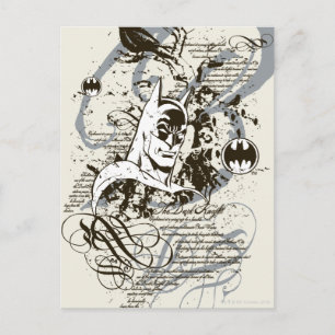 Carte Postale Batman Dark Knight Manuscript Montage