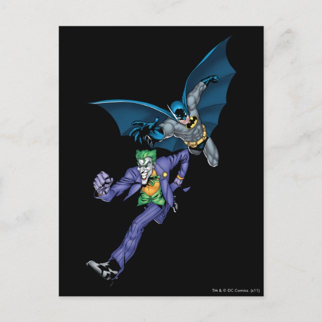 Carte Postale Batman et Joker avec arme (Devant)
