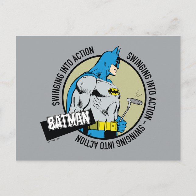 Carte Postale Batman Golfing - Passage En Action (Devant)