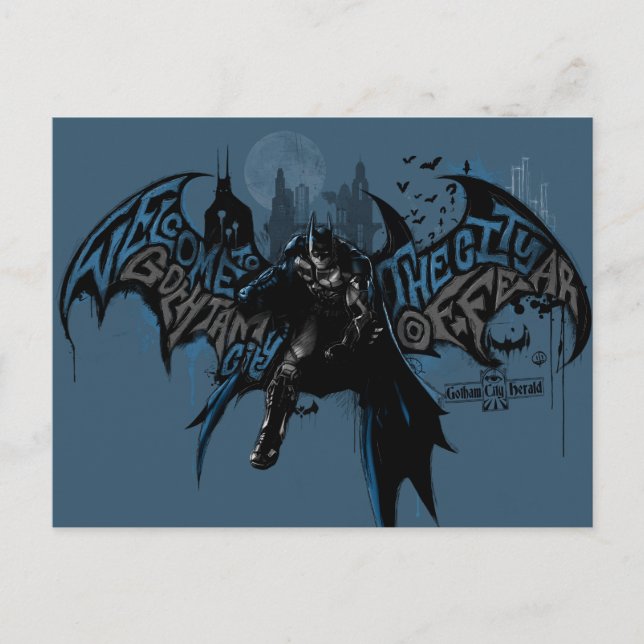 Carte Postale Batman Gotham City Paint Drip Graphic (Devant)