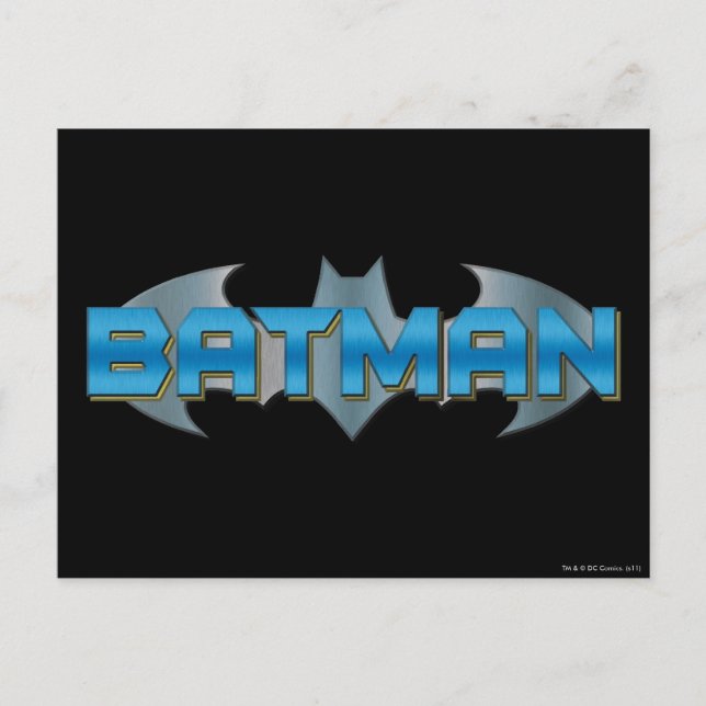 Carte Postale Batman | Logo de nom bleu (Devant)