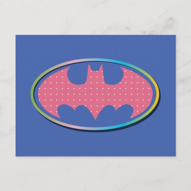 Carte Postale Batman | Logo Pink Polka Dot (Devant)