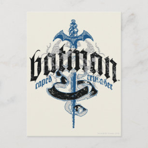 Carte Postale Batman Nom avec logo épée