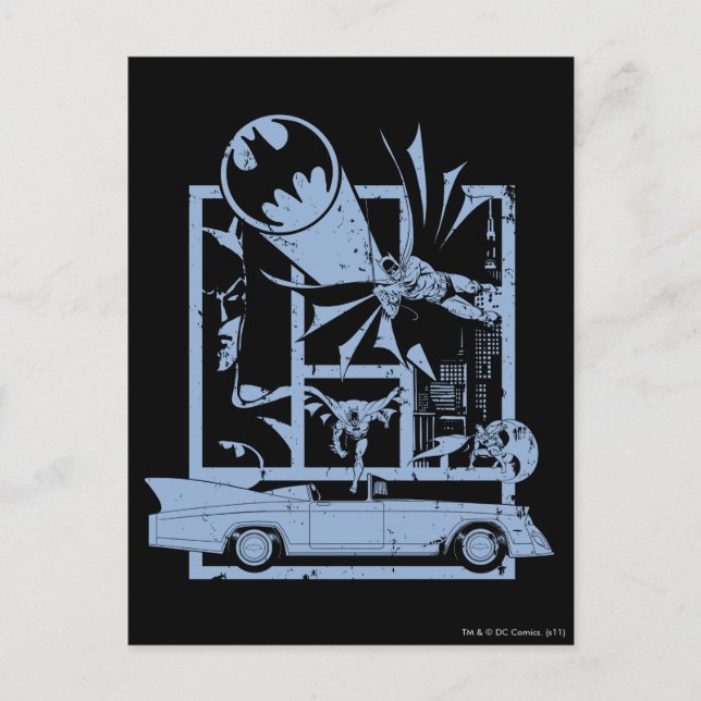 Carte Postale Batman - Picto Blue (Devant)