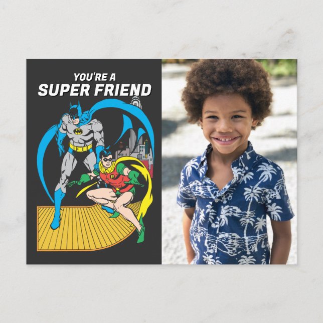 Carte Postale Batman Super Ami | Saint-Valentin (Devant)
