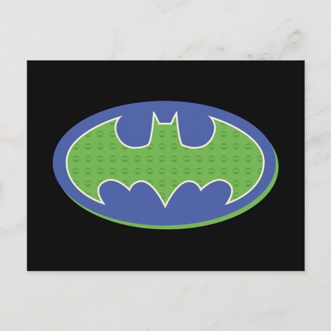 Carte Postale Batman | Symbole pourpre et vert (Devant)