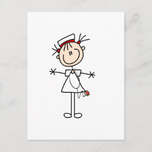 Carte Postale Bâton blanc femelle Figure Infirmière 2 Cadeaux