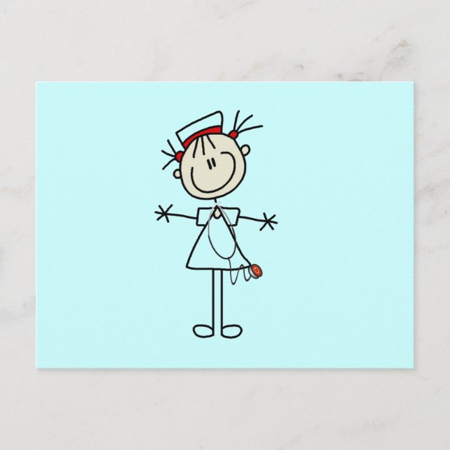 Carte Postale Bâton blanc femelle Figure Infirmière 2 Cadeaux (Devant)