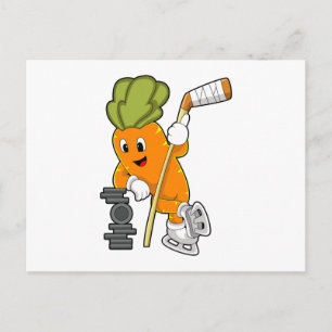 Carte Postale Bâton de hockey sur glace végane