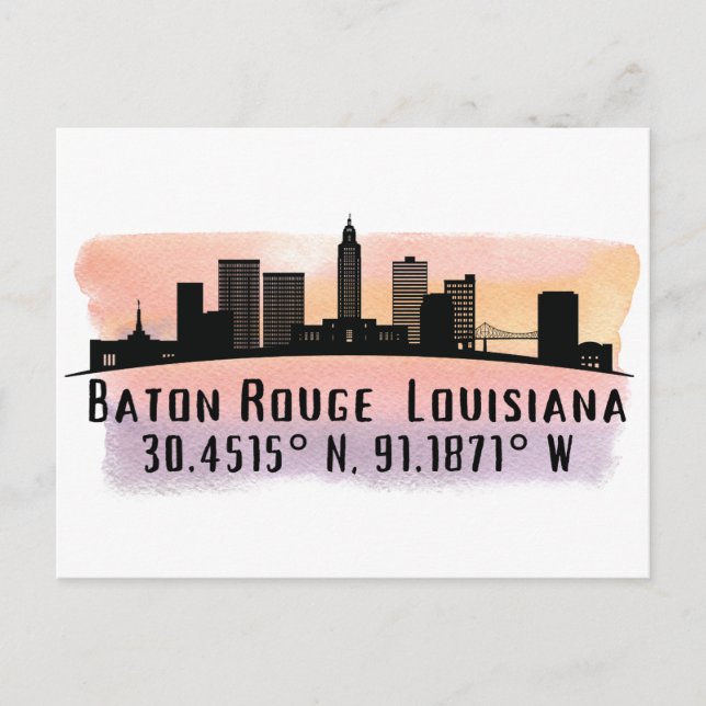 Carte Postale Baton Rouge LA City Skyline (Devant)