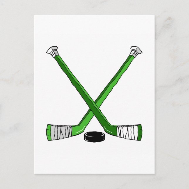 Carte Postale Bâtons de hockey (Devant)