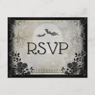 Carte Postale Bats gothiques gris RSVP PostCard