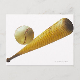 Carte Postale Batte de baseball et balle