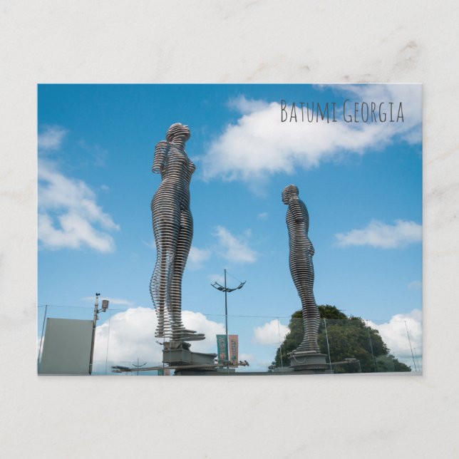 Carte Postale Batumi en Géorgie. Statue d'Ali et de Nino (Devant)
