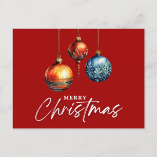 Carte Postale Bauble classique minimaliste Noir rouge