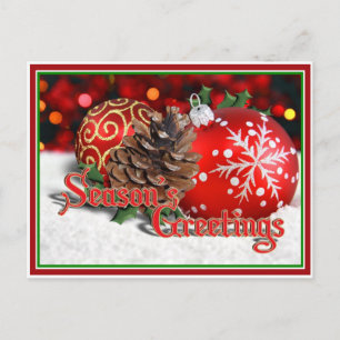 Carte Postale Baubles et cônes de pin