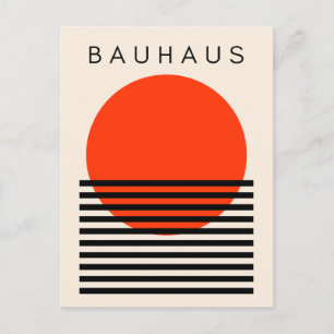 Carte Postale Bauhaus Soleil rouge orange