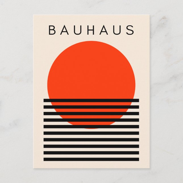 Carte Postale Bauhaus Soleil rouge orange (Devant)