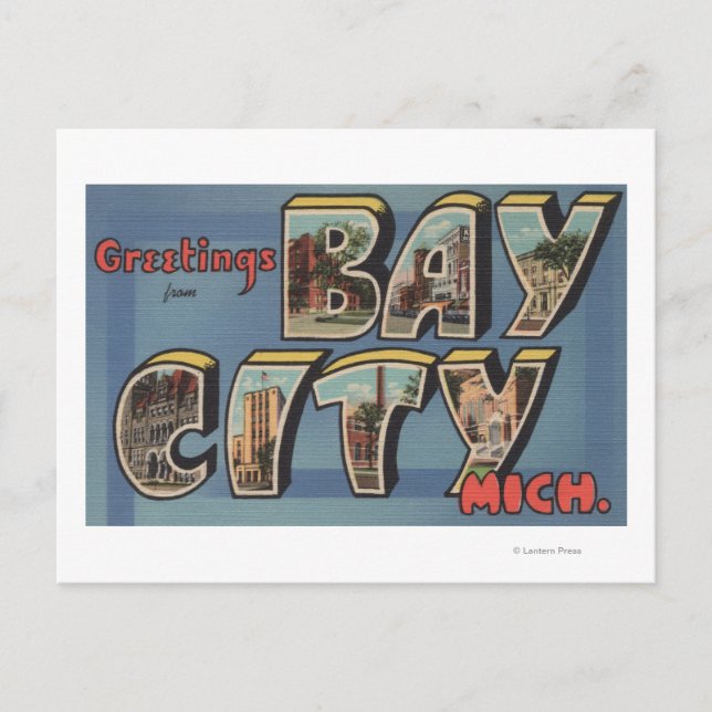 Carte Postale Bay City, Michigan - Scènes de grandes lettres (Devant)