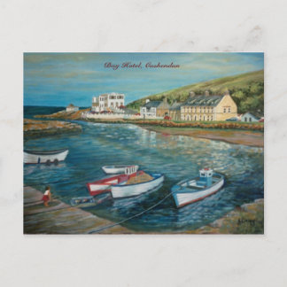 Carte Postale Bay Hotel Cushendun peinture à l'huile par Joanne