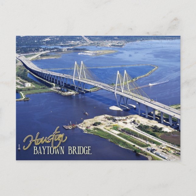 Carte Postale Baytown Bridge, Houston Ship Channel, Texas (Devant)