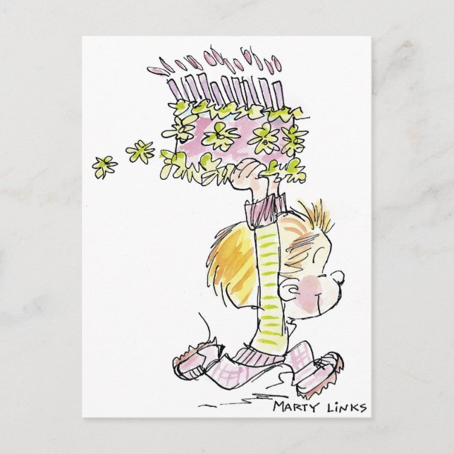 Carte Postale BD-001a Birthday Boy Running (Devant)