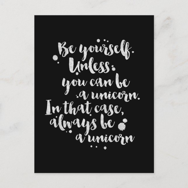 Carte Postale Be a Unicorn - Inspirational Card (Devant)
