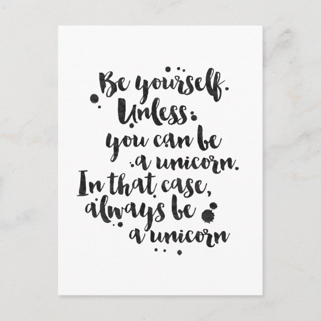 Carte Postale Be a Unicorn - Inspirational Card (Devant)