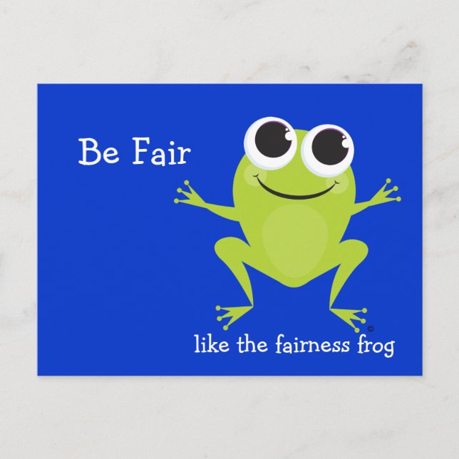 Carte Postale "Be Fair" Cute sautant grenouille (Devant)