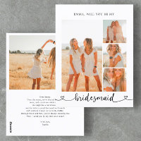 Be My Bridesmaid Photo Collage Calligraphie Coeur