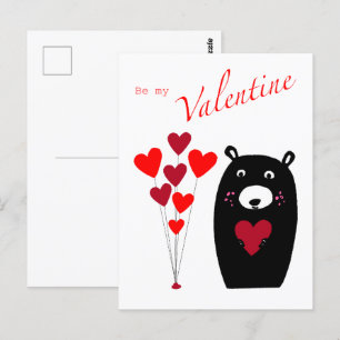 Carte postale "Be my Valentine" Bear
