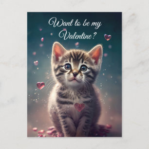 Carte Postale Be My Valentine - Sweet Little Kitten Love