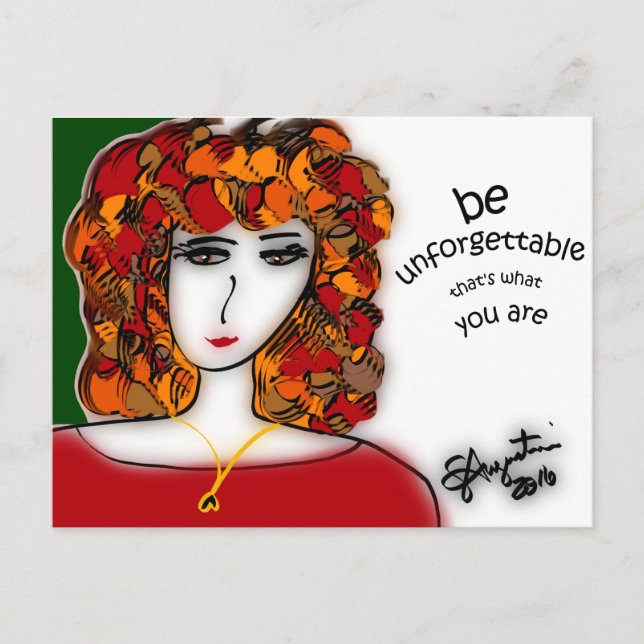 Carte postale Be Unforgettable - Sharon Augustin (Devant)