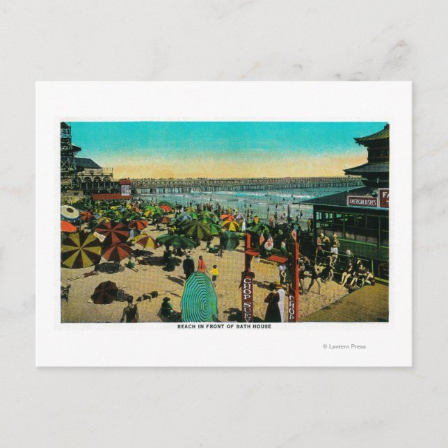 Carte Postale Beach and Bath House, Long BeachLong Beach, CA (Devant)
