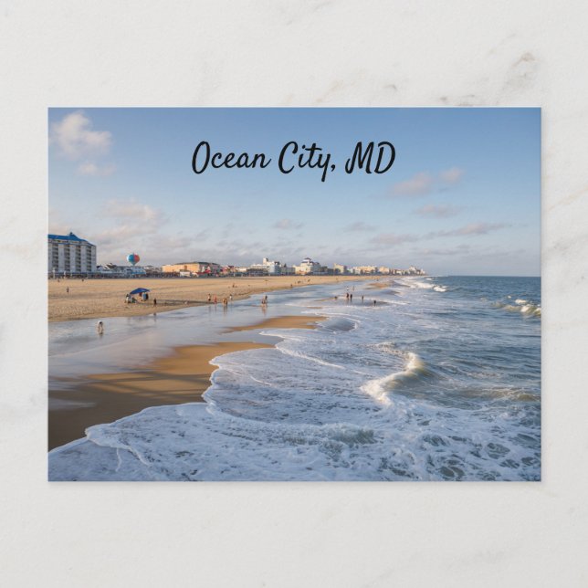 Carte Postale Beach at Ocean City (Devant)