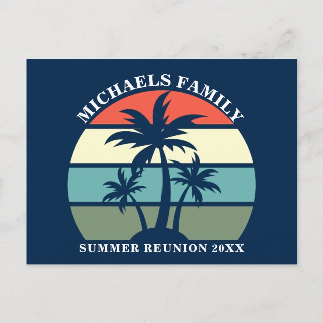 Carte Postale Beach Family Reunion Sunset Island Custom Party (Devant)