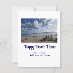 Carte Postale Beach house est. Ajouter année photo latitude long